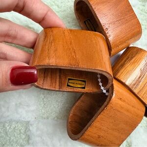 Handcrafted Solid Wood Napkin Rings (Set of 4) – Boho Farmhouse Style
